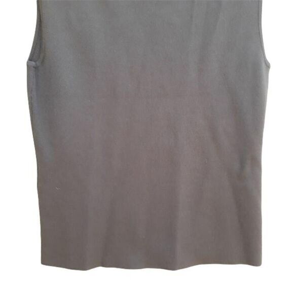 Cyrus Rib Knit Sleeveless Scoop Neck Pullover Top Chocolate Brown Sz L - Picture 8 of 11